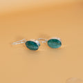 Silver Emerald Drop Earrings