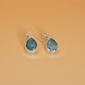 Silver Aqua Teardrop Earrings