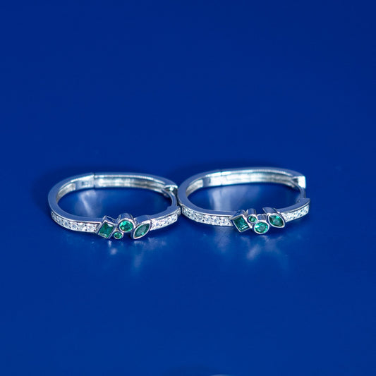 Silver Oval Hoop Earrings