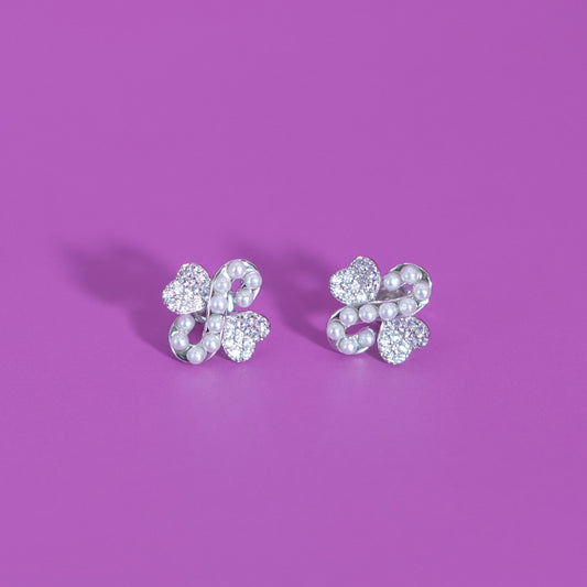 Silver Floral Cluster Studs