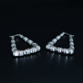 Silver Chevron Drop Earrings