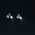 Silver Sapphire Drop Earrings