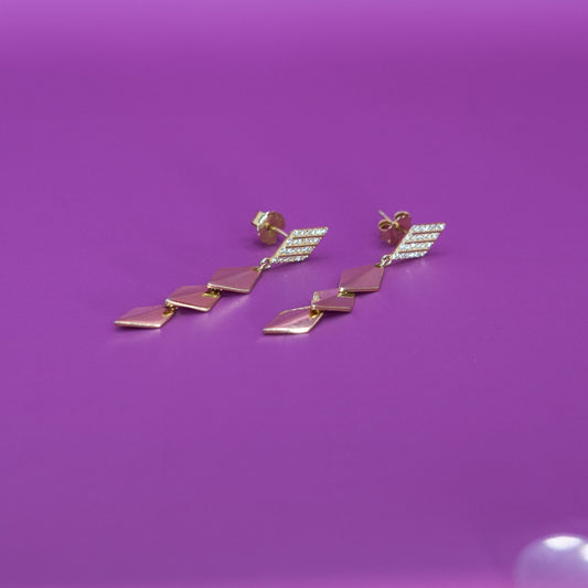 Rose Gold Cascade Bar Earrings