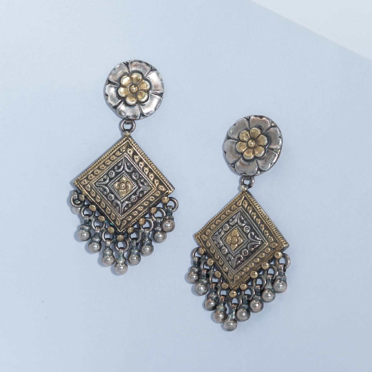 Silver Antique Chandelier Earrings