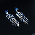 Silver Sapphire Chandelier Earrings