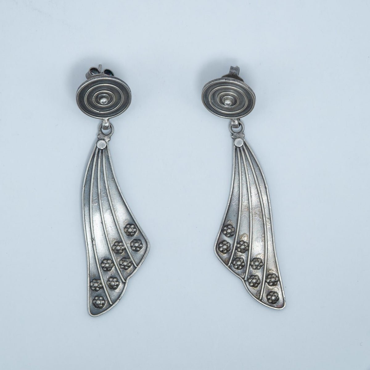 Silver Oxidised Filigree Drops