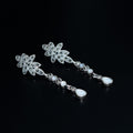 Silver Floral Vine Drop Earrings