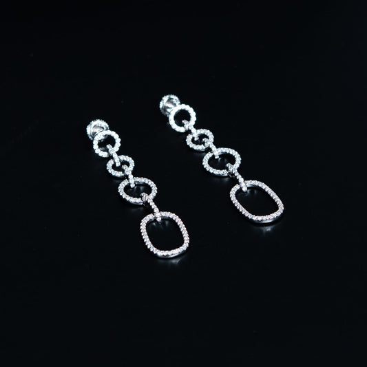 Silver Chain Link Drop Earrings