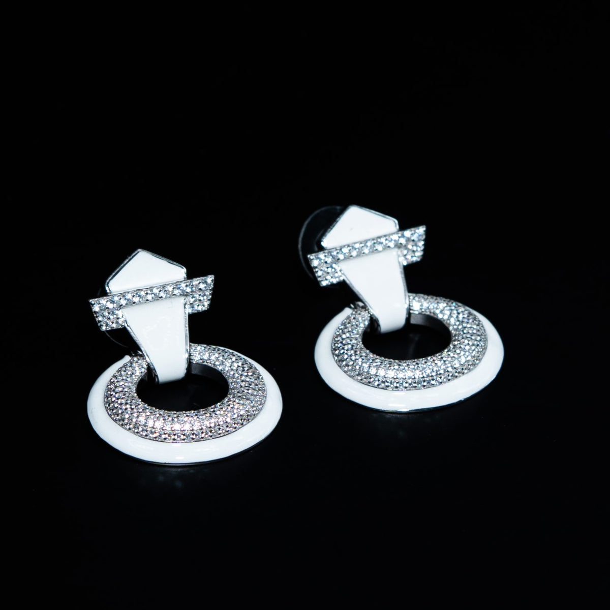 Silver Pave Chandelier Earrings