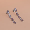 Silver Amethyst Drop Earrings