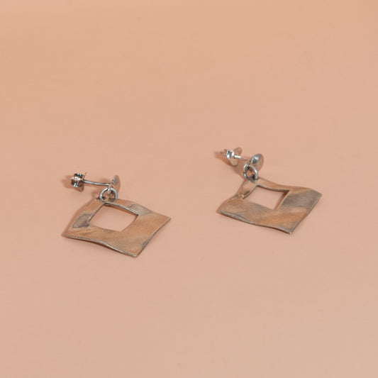 Rose Gold Square Drop Earrings