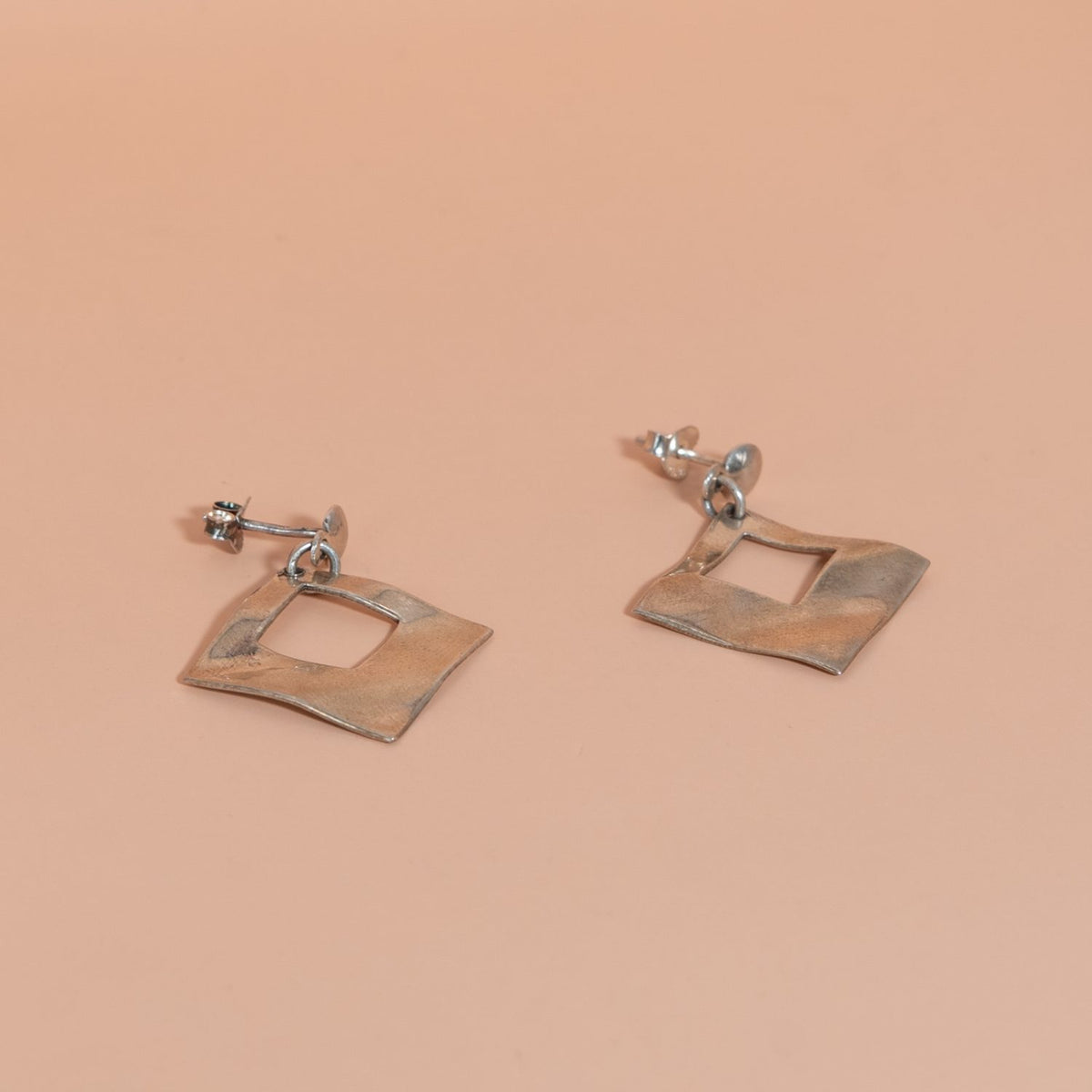Rose Gold Square Drop Earrings