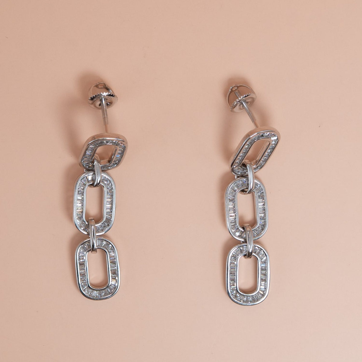 Silver Long Chain Drop Earrings