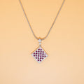 Silver Amethyst Pendant Set