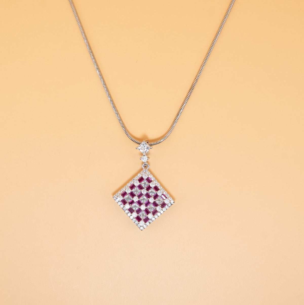 Silver Amethyst Pendant Set