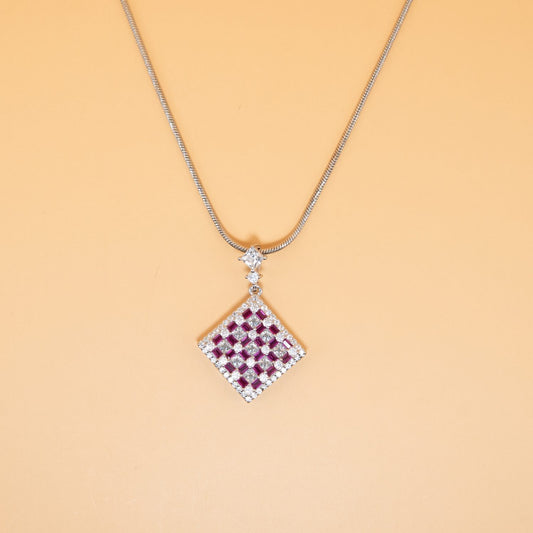 Silver Amethyst Pendant Set