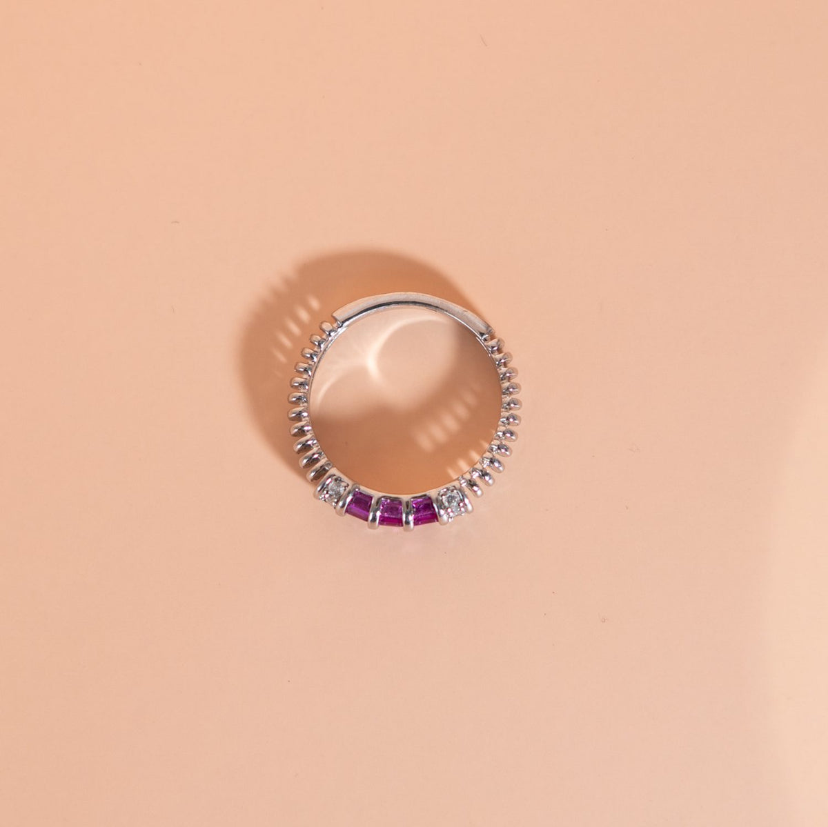 Silver Floral Gemstone Cocktail Ring