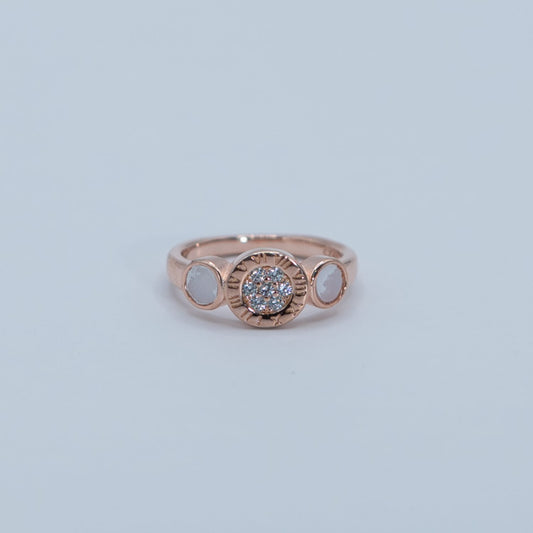Rose Gold Halo Cluster Ring
