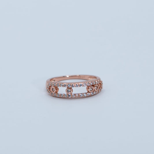 Rose Gold Pink Baguette Band Ring