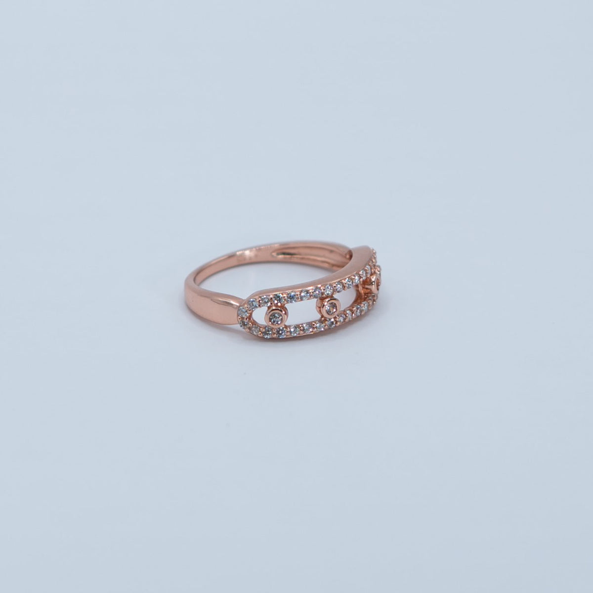 Rose Gold Pink Baguette Band Ring