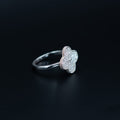 Silver Floral Pave Cluster Ring