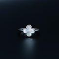 Silver Clover Mother-of-Pearl Ring