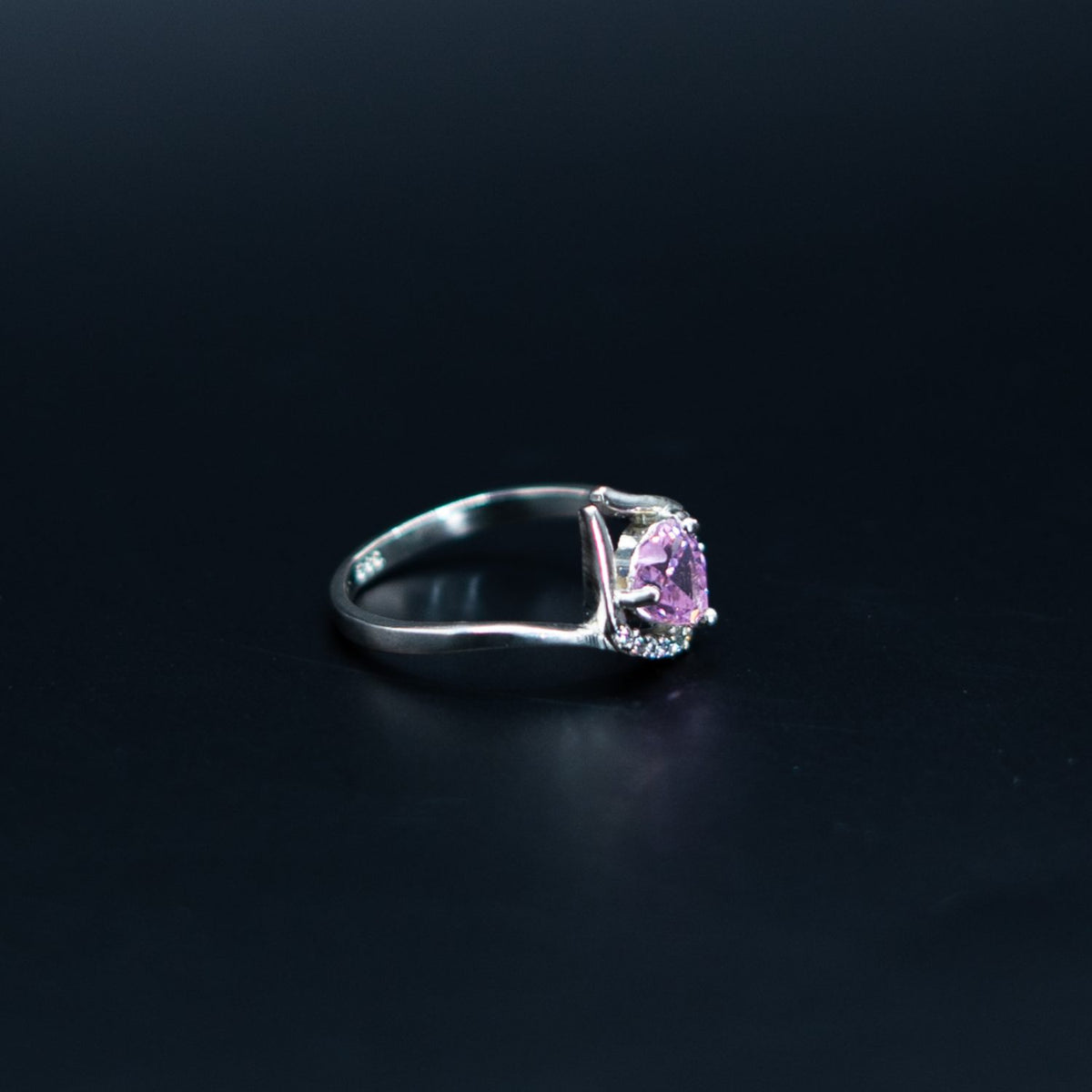 Silver Pink Princess Ring