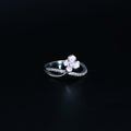 Silver Pearl Clover Ring