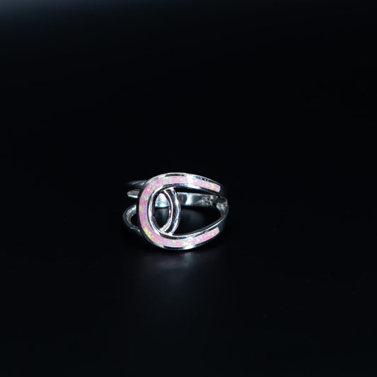 Silver Black Oval Ring