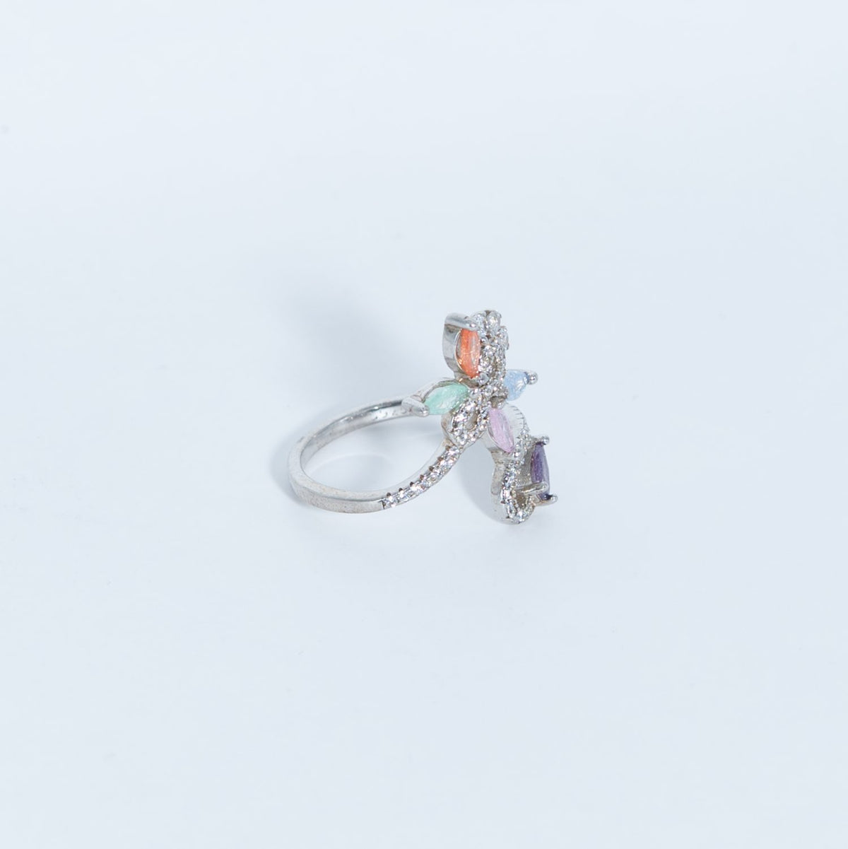 Silver Butterfly Accent Ring