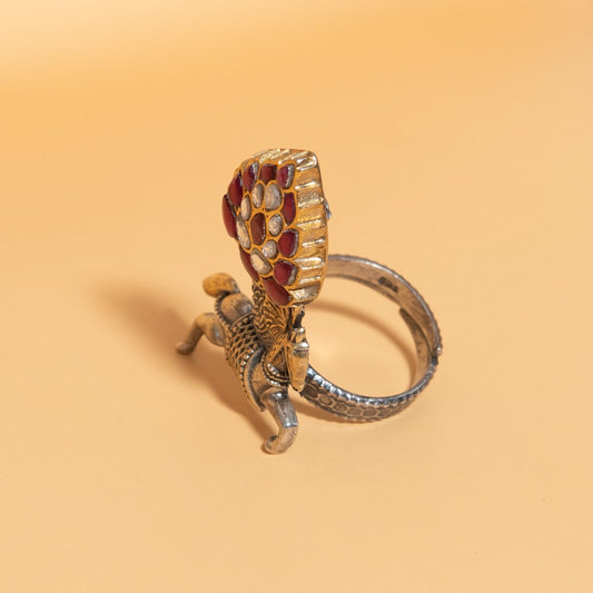 Silver Serpent Cocktail Ring