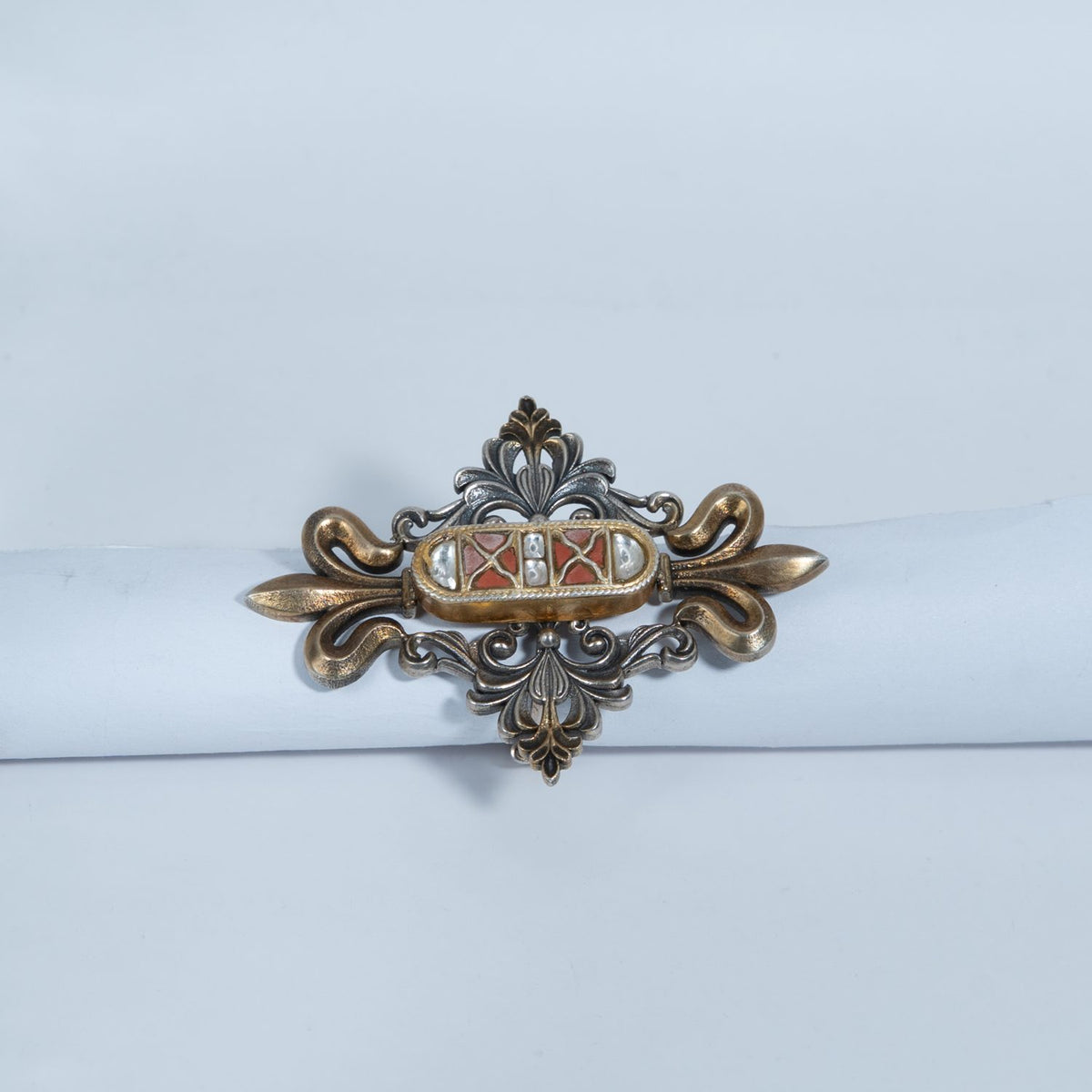 Two-Tone Ornate Crown Ring