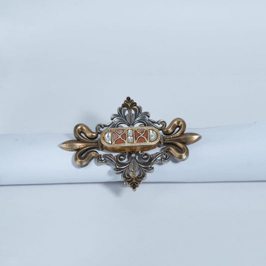 Two-Tone Ornate Crown Ring