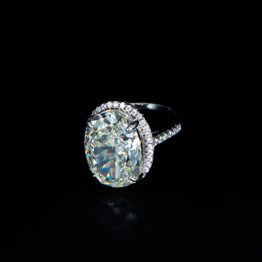 Silver Round Halo Statement Ring