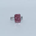 Silver Pink Emerald-Cut Ring