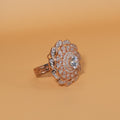 Rose Gold Floral Dome Ring