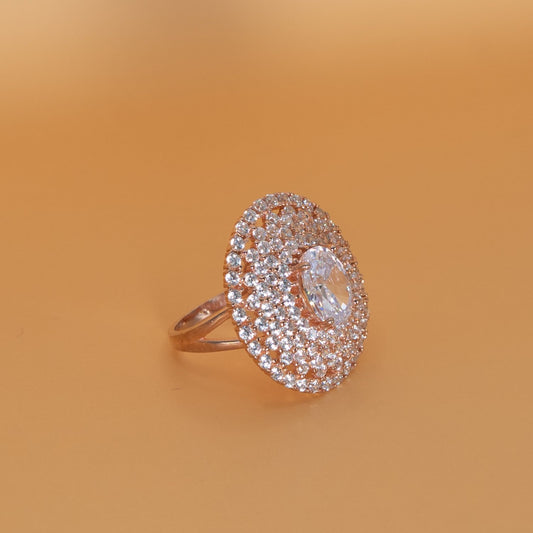 Rose Gold Oval Pave Ring