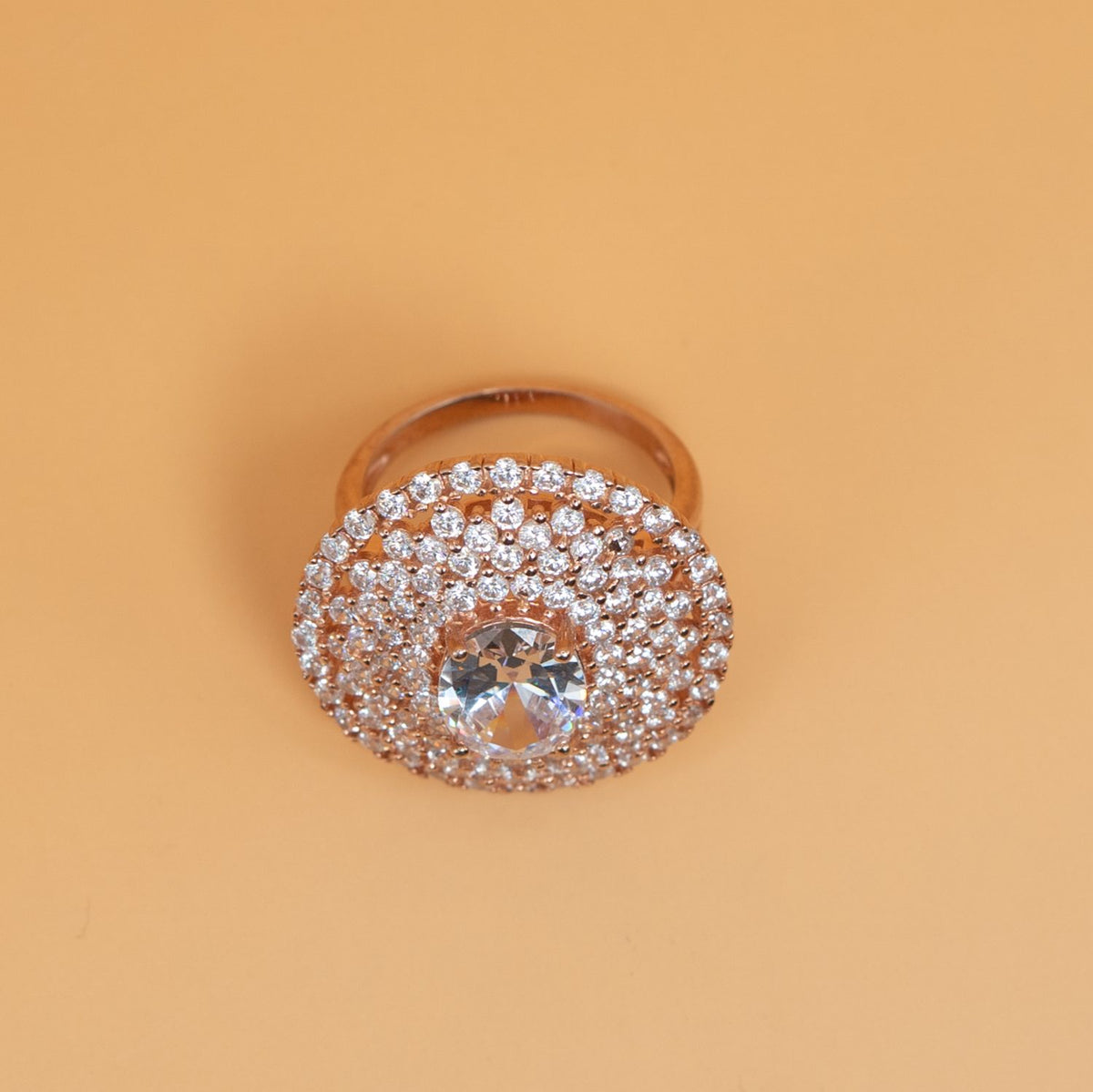 Rose Gold Oval Pave Ring