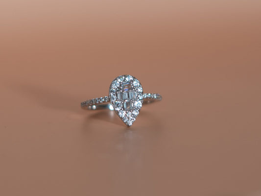 Silver Marquise Cluster Ring