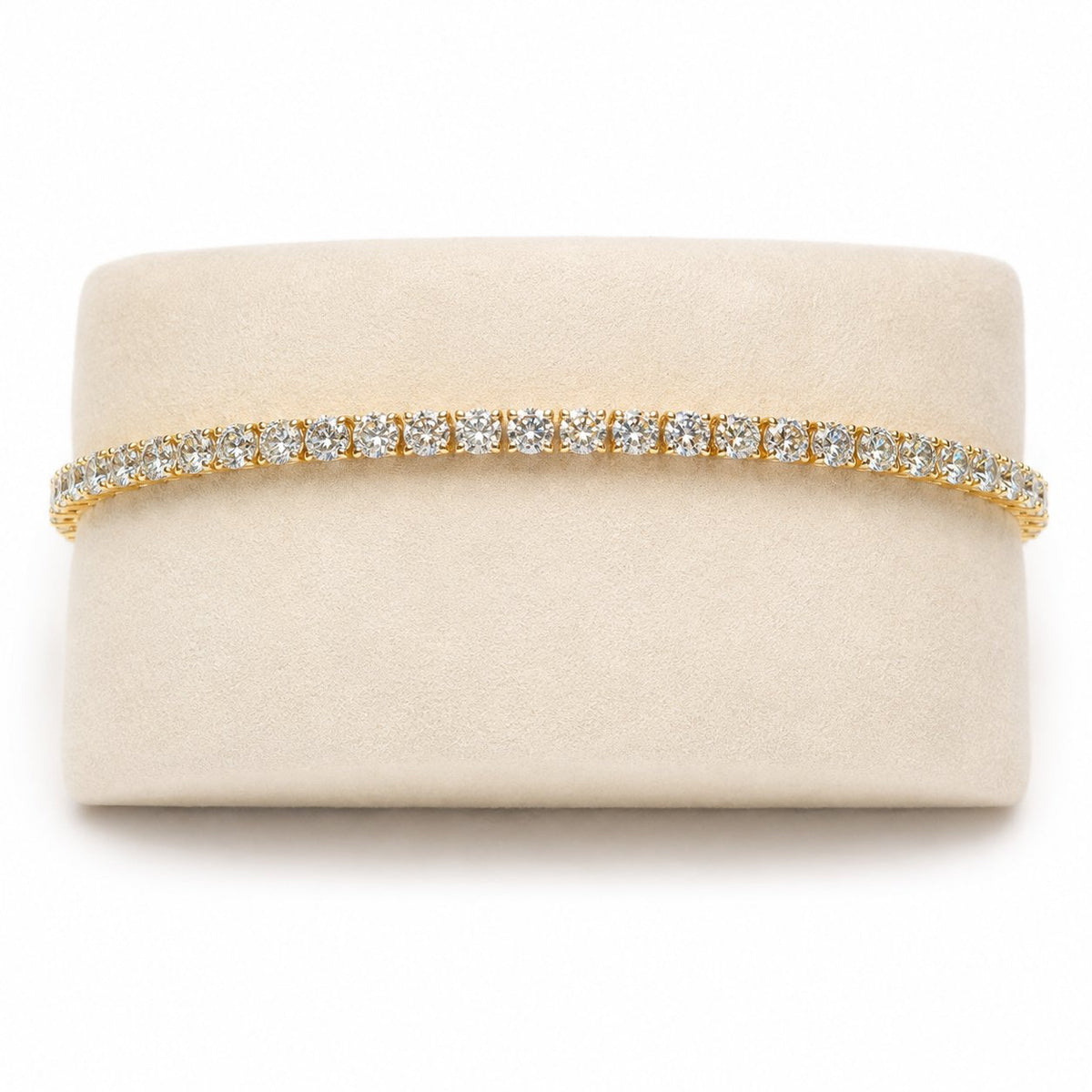 Golden Diamond Line Bracelet in 14K Gold