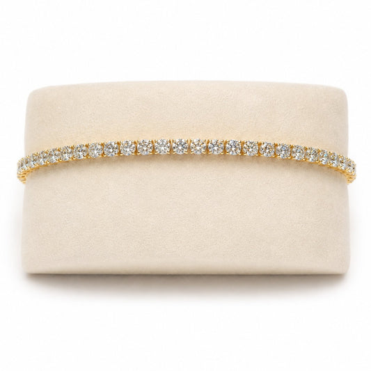 Golden Diamond Line Bracelet in 14K Gold
