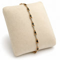 Black Accent Diamond Link Bracelet in 14K Gold