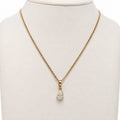Pear Drop Diamond Chain Pendant in 14K Gold