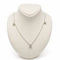 Three Station Diamond Necklace in 14K Gold