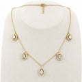 Mixed Shape Diamond Station Necklace in 14K Gold