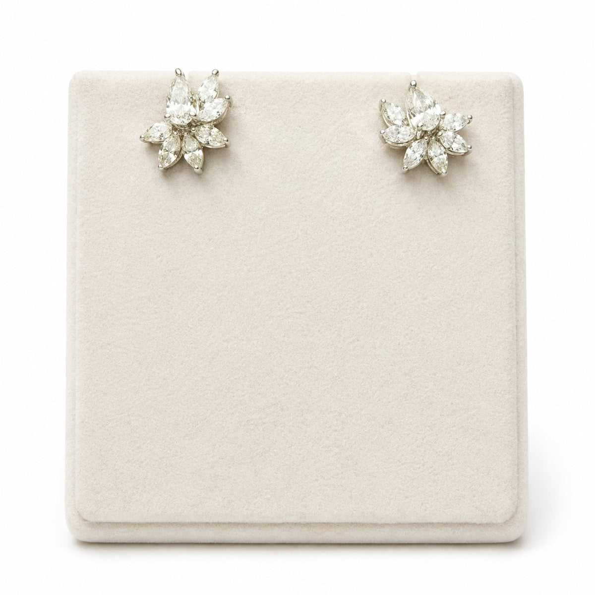 Petal Diamond Cluster Earrings in 14K Gold