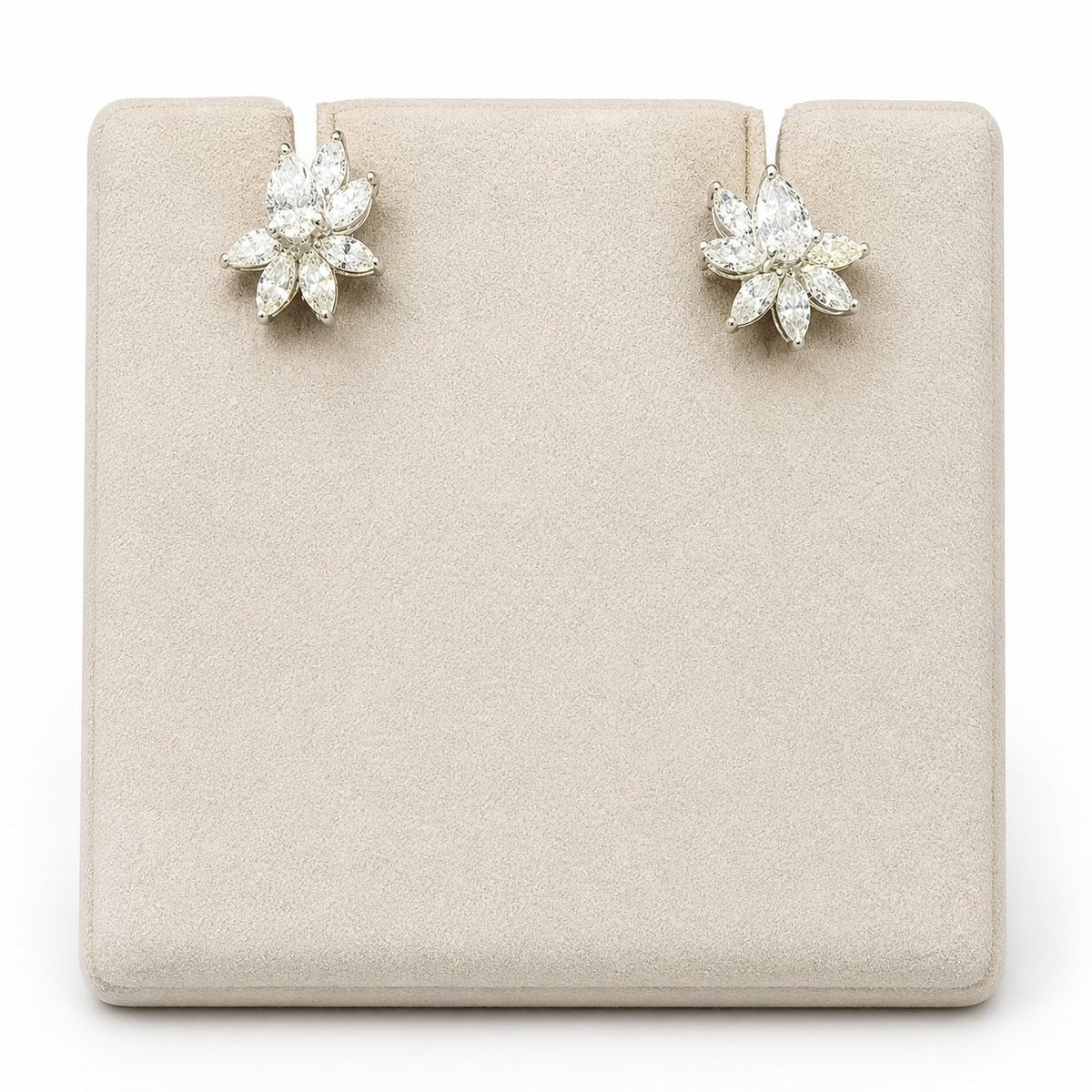 Petal Diamond Cluster Earrings in 14K Gold