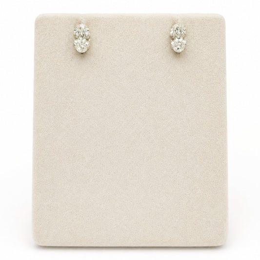 Oval Diamond Stud Earrings in 14K Gold