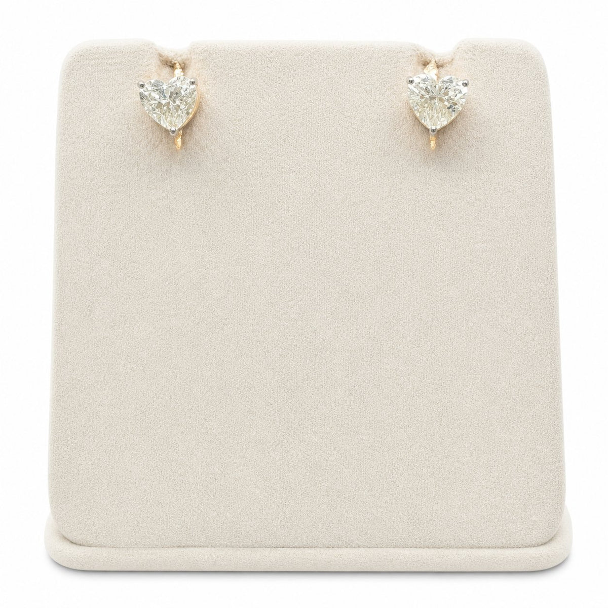 Heart Diamond Stud Earrings in 14K Gold