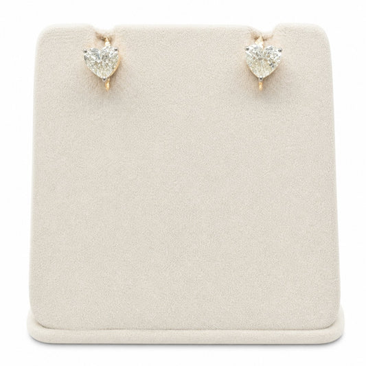 Heart Diamond Stud Earrings in 14K Gold